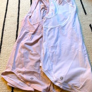 2 Tank Tops - Lululemon white and pink size 8